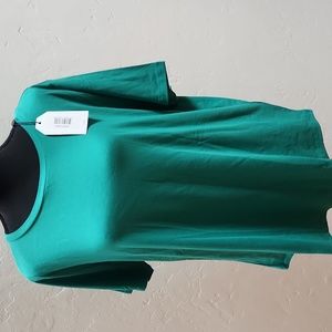 BNWT-UNIVERSAL STANDARD small tee rex on green lake.